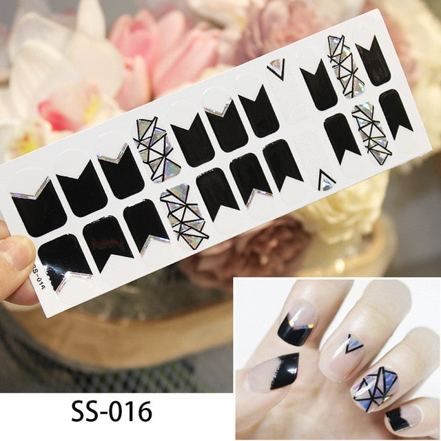 1 Sheet Glitter Series Powder Sequins Fashion Nail Art Stickers Collection Manicure DIY Nail Polish Strips Wraps for Party Decor