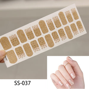 1 Sheet Glitter Series Powder Sequins Fashion Nail Art Stickers Collection Manicure DIY Nail Polish Strips Wraps for Party Decor