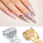 Load image into Gallery viewer, Nail Art Gold Foil Paper Sally Mesh Gold and Silver Foil Mesh Gold Thread
