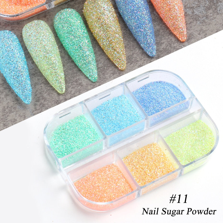 1 Box Nail Art Sugar Powder Black White Dipping Powder Dust Nail Art Pigment Glitter Laser Sequin Decoration Manicure JIMN-1