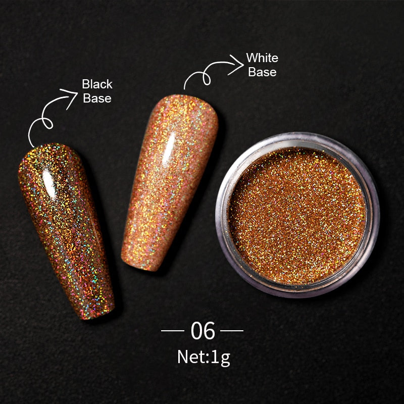 1 Box Hot Sale Iridescent Nail Powders Shiny Nail Glitters Dust Decorations For Nail Art Chrome Pigment DIY Accessories