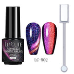 Load image into Gallery viewer, LILYCUTE 7ML 9D Cat Magnetic Gel Polish Set Semi Permanent Soak Off UV LED Glitter Nails Magnet Stick Black Gel Needed
