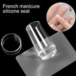 Load image into Gallery viewer, French Nail Template Transparent Silicone Nail Stamps Mold Stamping Template Scraper Transfer Hot Stamping Decal Nail Tool Set
