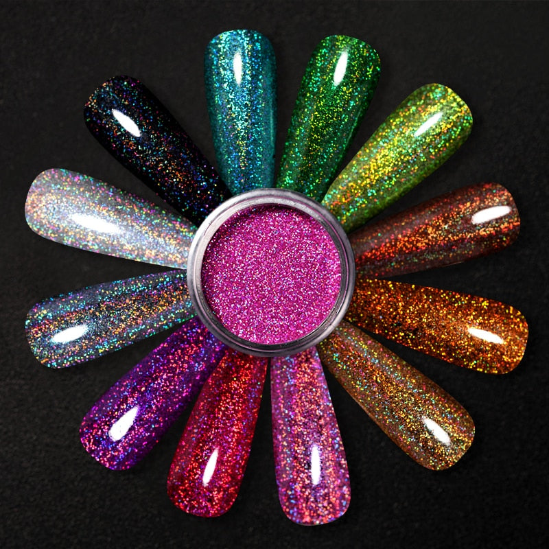 1 Box Hot Sale Iridescent Nail Powders Shiny Nail Glitters Dust Decorations For Nail Art Chrome Pigment DIY Accessories