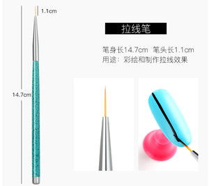 3 Sets of nail brushes  Nail brushes Drawing lines UV gel brushes grid pens Nail decoration Manicure Accessories