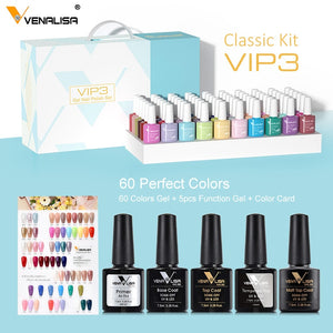 New 60 Fashion Color Venalisa Gel Polish Varnish Color Gel Polish For Nail Art Design Nail Gel Nail Salon Used Nail Gel Kit