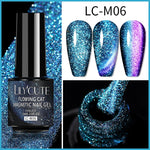 Load image into Gallery viewer, LILYCUTE 7ml 9D Reflective Cat Magnetic Gel Nail Polish Glitter Vernis Semi Permanent Soak Off Magnetic UV Gel Nail Art Gel
