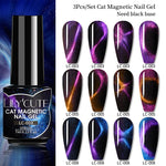 Load image into Gallery viewer, LILYCUTE 7ML 9D Cat Magnetic Gel Polish Set Semi Permanent Soak Off UV LED Glitter Nails Magnet Stick Black Gel Needed
