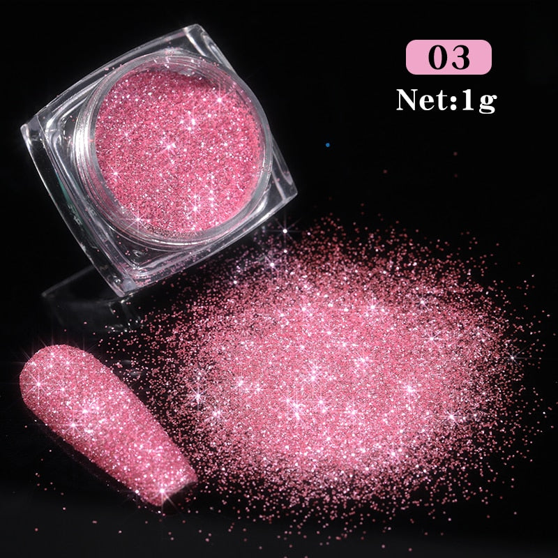 1 Box Hot Sale Iridescent Nail Powders Shiny Nail Glitters Dust Decorations For Nail Art Chrome Pigment DIY Accessories