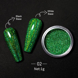 1 Box Hot Sale Iridescent Nail Powders Shiny Nail Glitters Dust Decorations For Nail Art Chrome Pigment DIY Accessories