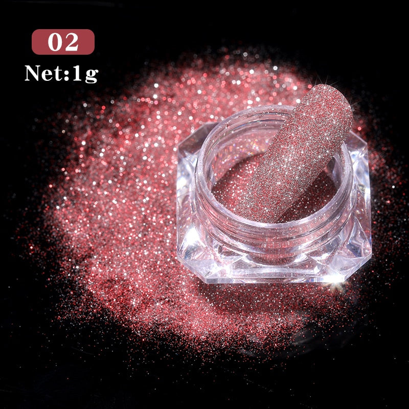 1 Box Hot Sale Iridescent Nail Powders Shiny Nail Glitters Dust Decorations For Nail Art Chrome Pigment DIY Accessories