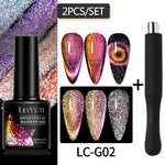 Load image into Gallery viewer, LILYCUTE 7ML 9D Cat Magnetic Gel Polish Set Semi Permanent Soak Off UV LED Glitter Nails Magnet Stick Black Gel Needed
