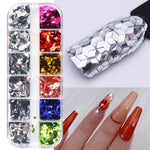 Load image into Gallery viewer, Sparkly Foil Nails Sequins Irregular Aluminum Gold Red Summer Design Set Nail Glitter Flakes Gel DIY Manicure Accessories CH950
