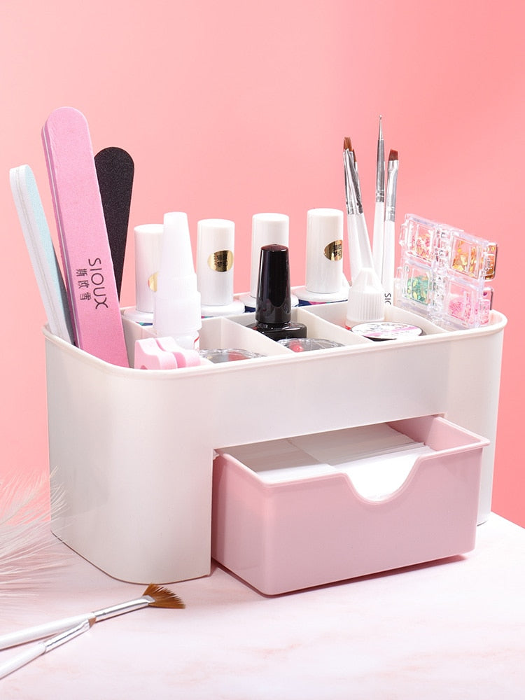 Nail Art Tools Storage Box Nail Gel Organizer Container Case Nail Art Brush Holder Makeup Brush Case Table Organizer