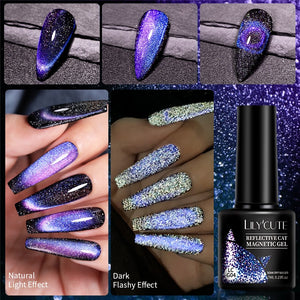 LILYCUTE 7ml 9D Reflective Cat Magnetic Gel Nail Polish Glitter Vernis Semi Permanent Soak Off Magnetic UV Gel Nail Art Gel