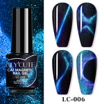 Load image into Gallery viewer, LILYCUTE 7ml 9D Reflective Cat Magnetic Gel Nail Polish Glitter Vernis Semi Permanent Soak Off Magnetic UV Gel Nail Art Gel
