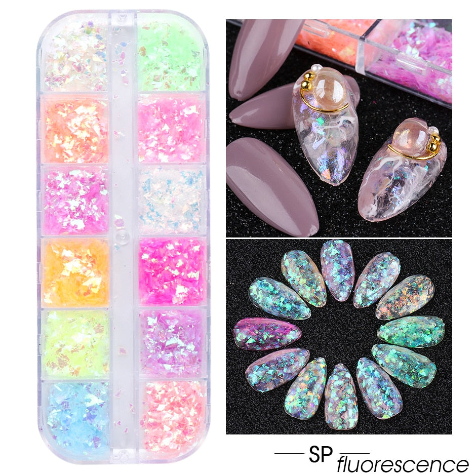 Sparkly Foil Nails Sequins Irregular Aluminum Gold Red Summer Design Set Nail Glitter Flakes Gel DIY Manicure Accessories CH950