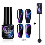 Load image into Gallery viewer, LILYCUTE 7ML 9D Cat Magnetic Gel Polish Set Semi Permanent Soak Off UV LED Glitter Nails Magnet Stick Black Gel Needed
