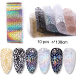 Load image into Gallery viewer, 10 Sheets Nail Transfer Foil Marble Nail Art Stickers Retro Pattern Nail Art Decals DIY Nails Accessories 4*100cm
