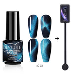 Load image into Gallery viewer, LILYCUTE 7ML 9D Cat Magnetic Gel Polish Set Semi Permanent Soak Off UV LED Glitter Nails Magnet Stick Black Gel Needed
