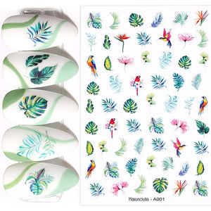 1 Sheet 3D Floral Nail Sticker Adhesive Plants Colorful Beautiful Flowers Nail Transfer Sticker Decals Nail Art Decoration