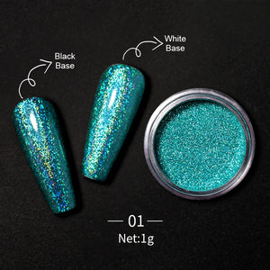 1 Box Hot Sale Iridescent Nail Powders Shiny Nail Glitters Dust Decorations For Nail Art Chrome Pigment DIY Accessories