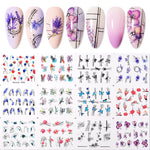 Load image into Gallery viewer, 1 Sheet 3D Floral Nail Sticker Adhesive Plants Colorful Beautiful Flowers Nail Transfer Sticker Decals Nail Art Decoration
