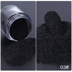 1 Box Nail Art Sugar Powder Black White Dipping Powder Dust Nail Art Pigment Glitter Laser Sequin Decoration Manicure JIMN-1