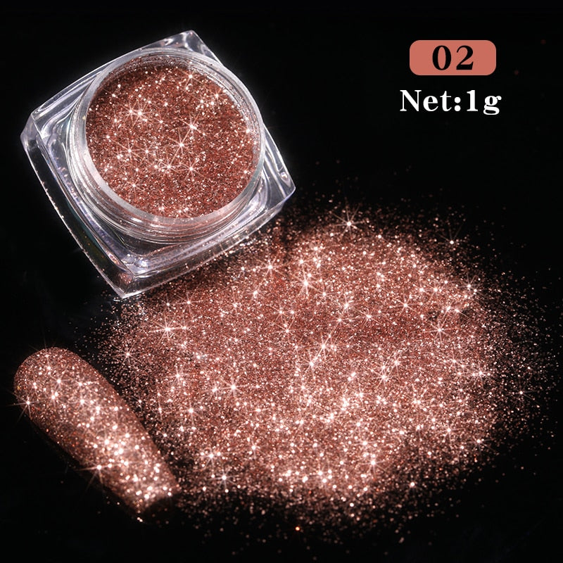 1 Box Hot Sale Iridescent Nail Powders Shiny Nail Glitters Dust Decorations For Nail Art Chrome Pigment DIY Accessories