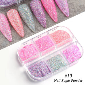 1 Box Nail Art Sugar Powder Black White Dipping Powder Dust Nail Art Pigment Glitter Laser Sequin Decoration Manicure JIMN-1