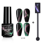 Load image into Gallery viewer, LILYCUTE 7ML 9D Cat Magnetic Gel Polish Set Semi Permanent Soak Off UV LED Glitter Nails Magnet Stick Black Gel Needed
