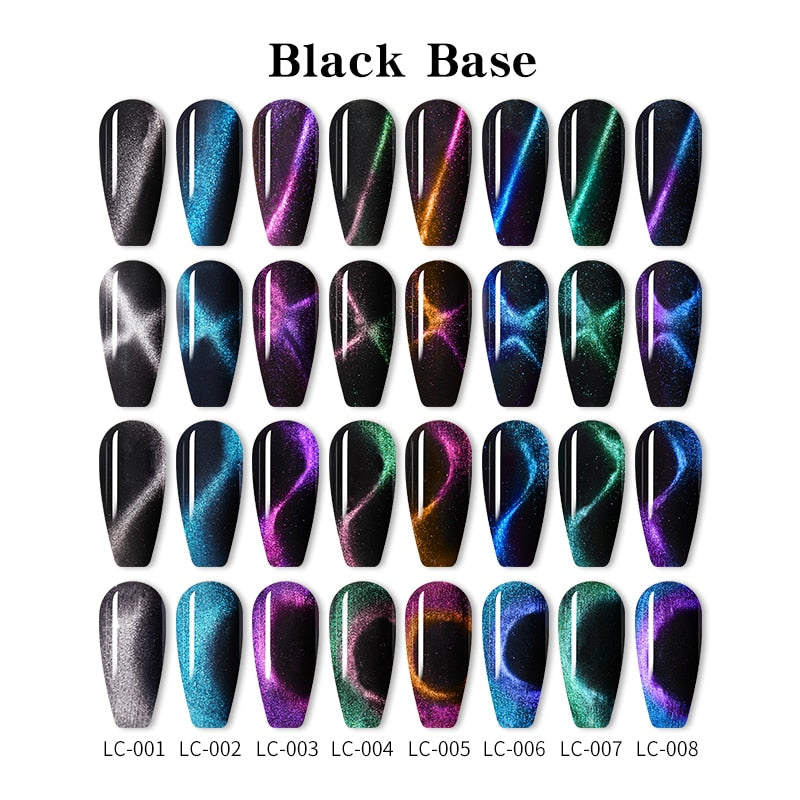 LILYCUTE 7ML 9D Cat Magnetic Gel Polish Set Semi Permanent Soak Off UV LED Glitter Nails Magnet Stick Black Gel Needed