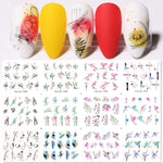 Load image into Gallery viewer, 1 Sheet 3D Floral Nail Sticker Adhesive Plants Colorful Beautiful Flowers Nail Transfer Sticker Decals Nail Art Decoration
