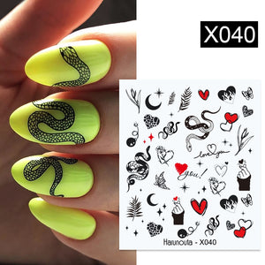 1 Sheet 3D Floral Nail Sticker Adhesive Plants Colorful Beautiful Flowers Nail Transfer Sticker Decals Nail Art Decoration