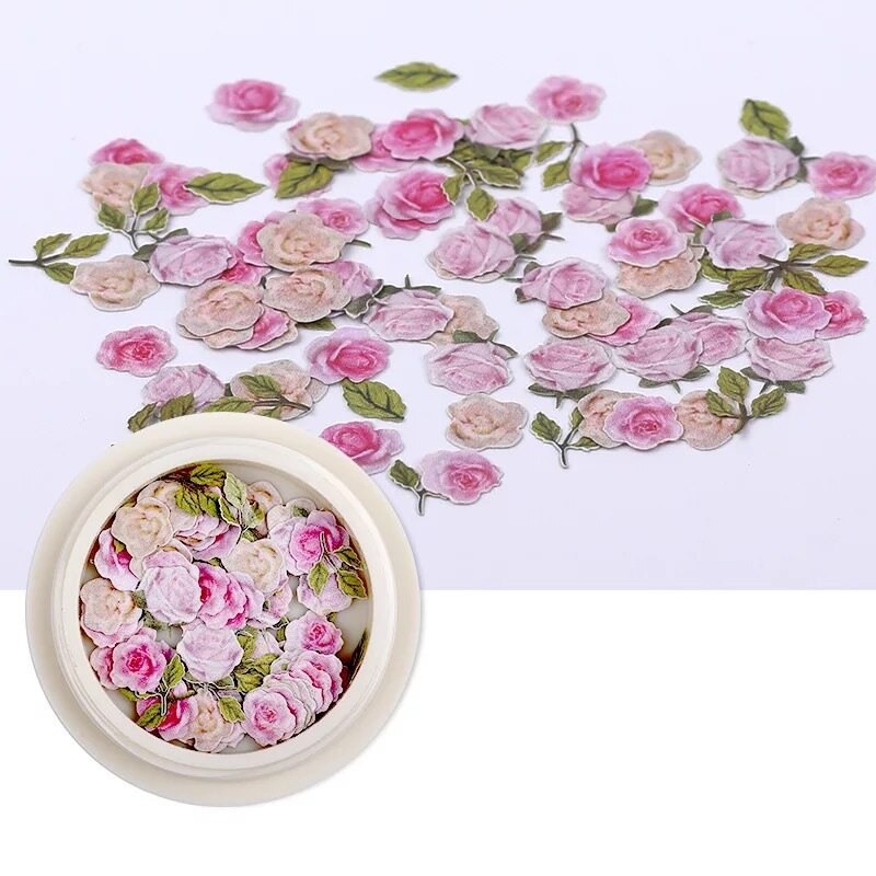 Nail Art Color Mixed Flower  Wood Pulp Piece Small Daisy Rose  Fresh Pastoral Nail Dried Flower Patch  DIY Nail Art Decoration