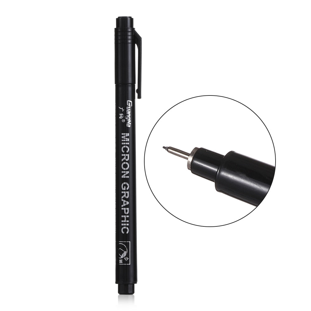 1pcs Nail Art Graffiti Pen Black Color UV Gel Polish Design Dot Painting Detailing Pen Brushes DIY Nail Art Adorn Tools