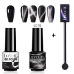 Load image into Gallery viewer, LILYCUTE 7ML 9D Cat Magnetic Gel Polish Set Semi Permanent Soak Off UV LED Glitter Nails Magnet Stick Black Gel Needed
