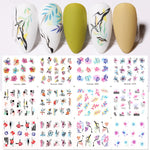 Load image into Gallery viewer, 1 Sheet 3D Floral Nail Sticker Adhesive Plants Colorful Beautiful Flowers Nail Transfer Sticker Decals Nail Art Decoration
