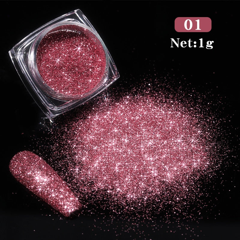 1 Box Hot Sale Iridescent Nail Powders Shiny Nail Glitters Dust Decorations For Nail Art Chrome Pigment DIY Accessories