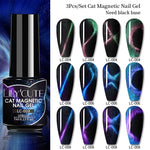 Load image into Gallery viewer, LILYCUTE 7ML 9D Cat Magnetic Gel Polish Set Semi Permanent Soak Off UV LED Glitter Nails Magnet Stick Black Gel Needed
