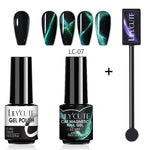 Load image into Gallery viewer, LILYCUTE 7ML 9D Cat Magnetic Gel Polish Set Semi Permanent Soak Off UV LED Glitter Nails Magnet Stick Black Gel Needed
