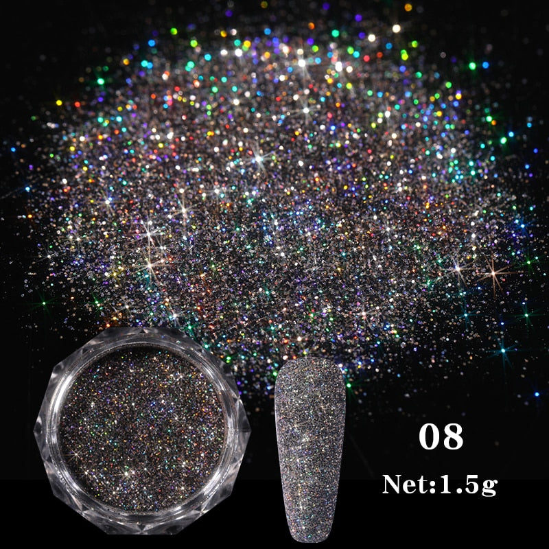 1 Box Hot Sale Iridescent Nail Powders Shiny Nail Glitters Dust Decorations For Nail Art Chrome Pigment DIY Accessories