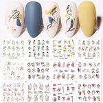 Load image into Gallery viewer, 1 Sheet 3D Floral Nail Sticker Adhesive Plants Colorful Beautiful Flowers Nail Transfer Sticker Decals Nail Art Decoration
