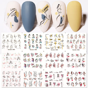 1 Sheet 3D Floral Nail Sticker Adhesive Plants Colorful Beautiful Flowers Nail Transfer Sticker Decals Nail Art Decoration