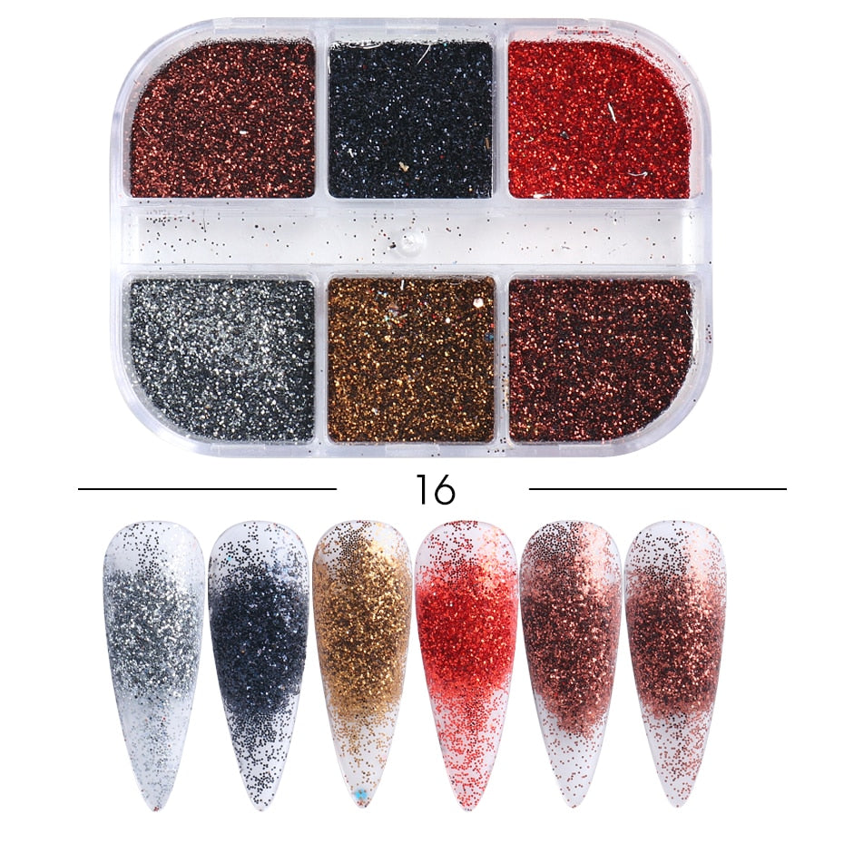 Sparkly Foil Nails Sequins Irregular Aluminum Gold Red Summer Design Set Nail Glitter Flakes Gel DIY Manicure Accessories CH950