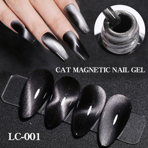 LILYCUTE 7ML 9D Cat Magnetic Gel Polish Set Semi Permanent Soak Off UV LED Glitter Nails Magnet Stick Black Gel Needed