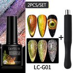 Load image into Gallery viewer, LILYCUTE 7ML 9D Cat Magnetic Gel Polish Set Semi Permanent Soak Off UV LED Glitter Nails Magnet Stick Black Gel Needed
