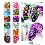 Load image into Gallery viewer, Sparkly Foil Nails Sequins Irregular Aluminum Gold Red Summer Design Set Nail Glitter Flakes Gel DIY Manicure Accessories CH950
