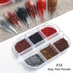 1 Box Nail Art Sugar Powder Black White Dipping Powder Dust Nail Art Pigment Glitter Laser Sequin Decoration Manicure JIMN-1