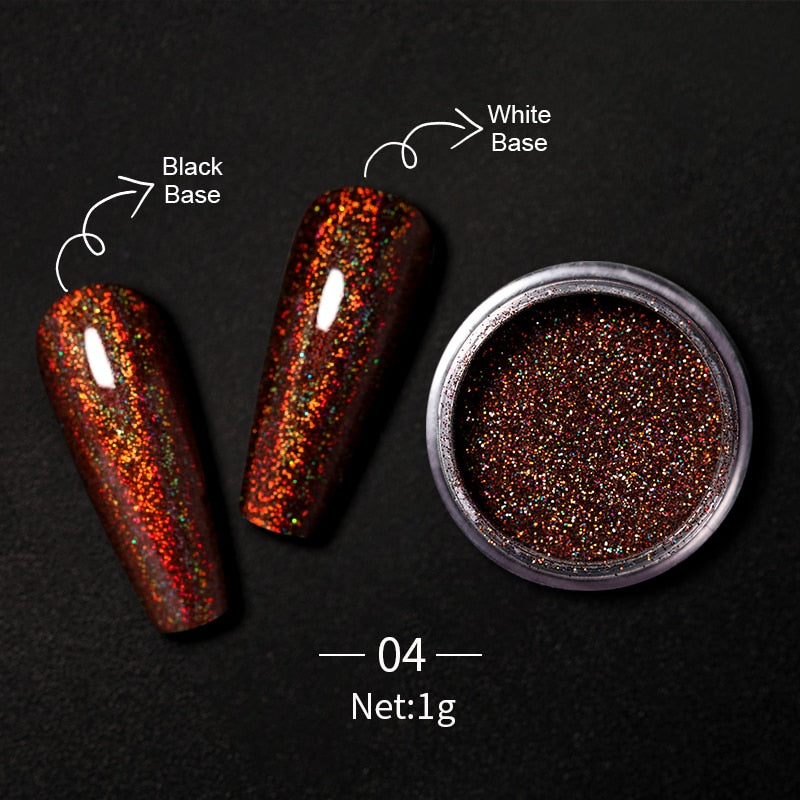 1 Box Hot Sale Iridescent Nail Powders Shiny Nail Glitters Dust Decorations For Nail Art Chrome Pigment DIY Accessories